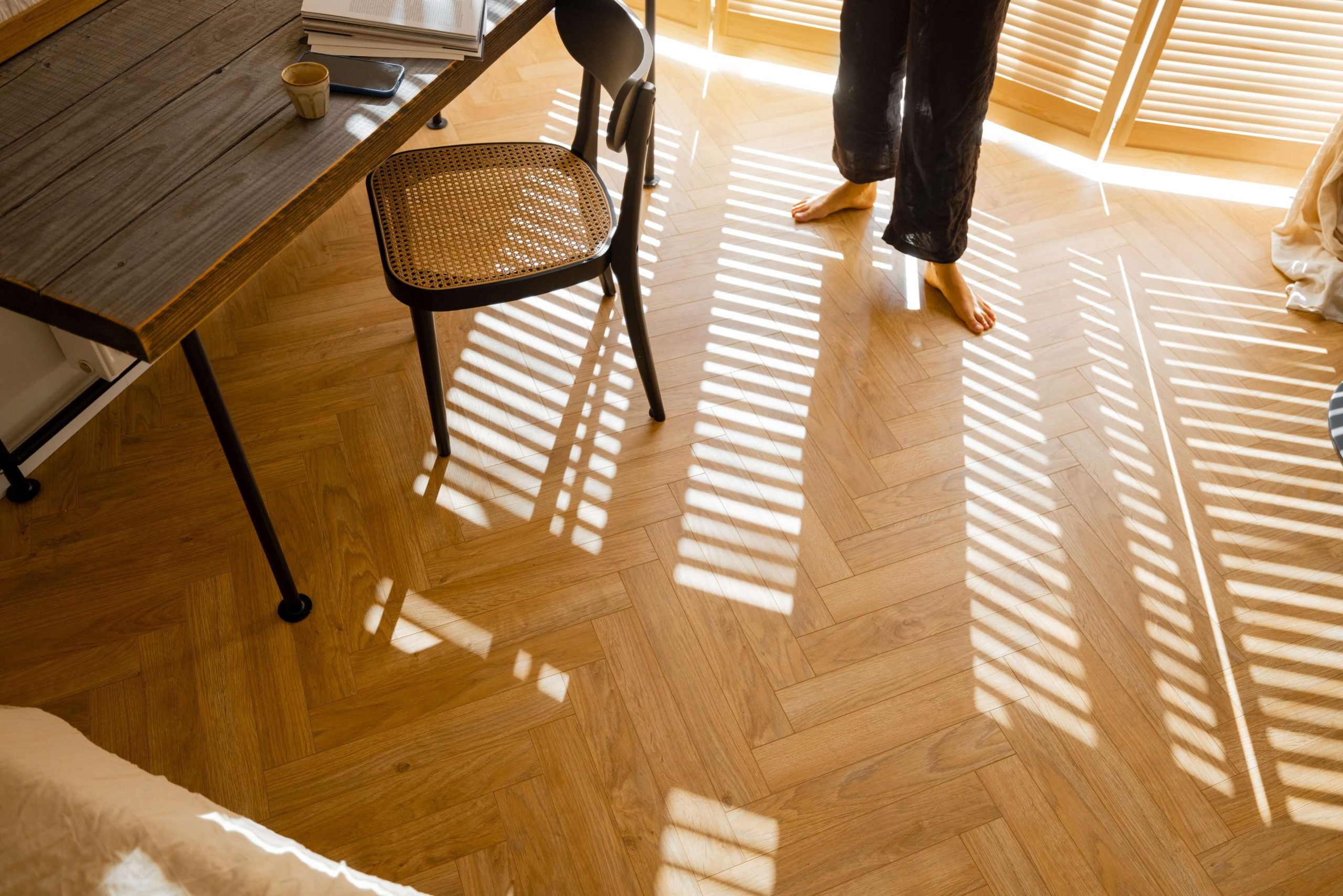 Restored parquet flooring in Manchester home